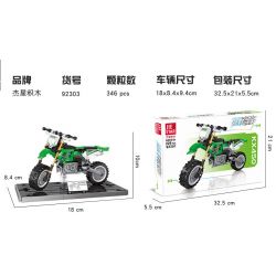 JIESTAR 92301 non  XE MÔ TÔ KAWASAKI KX450 bộ đồ chơi xếp lắp ráp ghép mô hình 229 khối