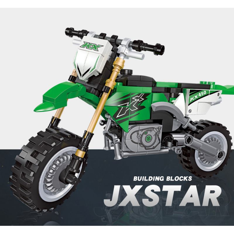 JIESTAR 92301 non  XE MÔ TÔ KAWASAKI KX450 bộ đồ chơi xếp lắp ráp ghép mô hình 229 khối