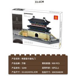 WANGE 5240 non  CỔNG SUNGNYEMUN NAMDAEMUN SEOUL HÀN QUỐC bộ đồ chơi xếp lắp ráp ghép mô hình Buildings 900 khối