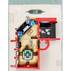 KEEPPLEY K18003 18003 non  VƯỜN HERMECCA bộ đồ chơi xếp lắp ráp ghép mô hình Modular Buildings NEW CHINESE STYLE STREETSCAPE Mô Hình Nhà Cửa 1962 khối