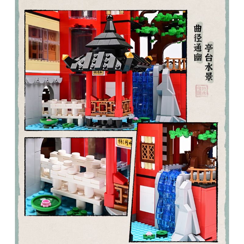KEEPPLEY K18003 18003 non  VƯỜN HERMECCA bộ đồ chơi xếp lắp ráp ghép mô hình Modular Buildings NEW CHINESE STYLE STREETSCAPE Mô Hình Nhà Cửa 1962 khối