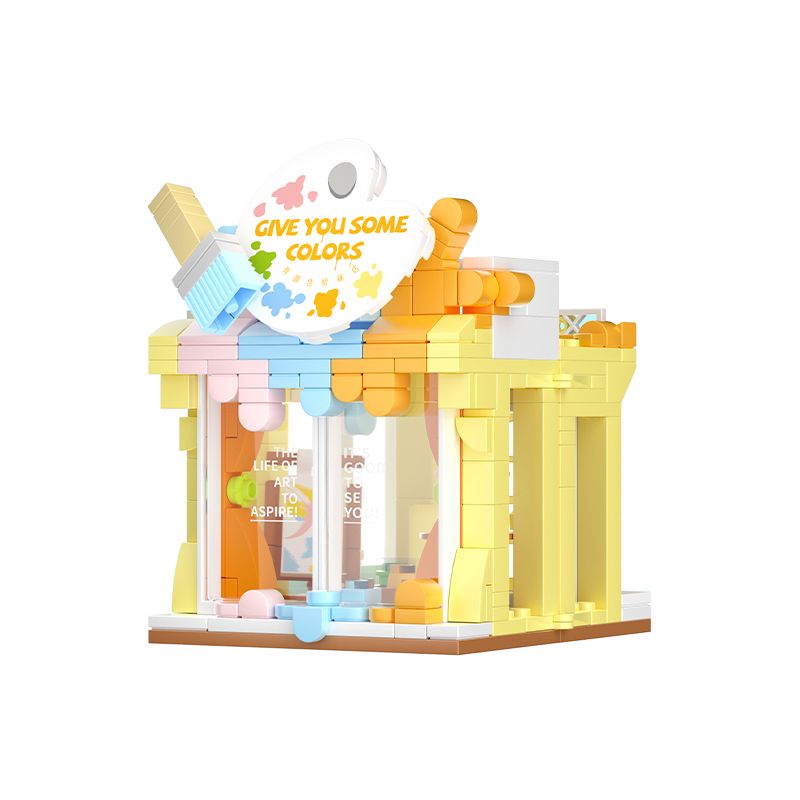 WEKKI 516605 non Lego CỬA HÀNG SƠN MÀU bộ đồ chơi xếp lắp ráp ghép mô hình Creator GIVE YOU SOME COLORS Sáng Tạo 299 khối