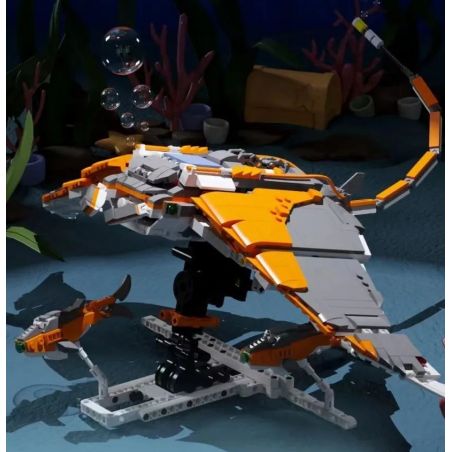 QIZHILE 90048 non  MÁY BIONIC RAY TÌM KIẾM CỨU NẠN HÀNG HẢI bộ đồ chơi xếp lắp ráp ghép mô hình Bionic Mechanics SEA RESCUE Sinh Vật Máy