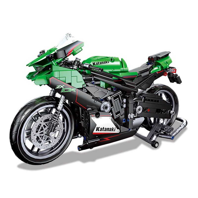 JIESTAR 91023 non Lego KAWASAKI NINJA ZX-10R tỷ lệ 1:14 bộ đồ chơi xếp lắp ráp ghép mô hình Technic Kỹ Thuật Công Nghệ Cao Mô Hình Phương Tiện 867 khối