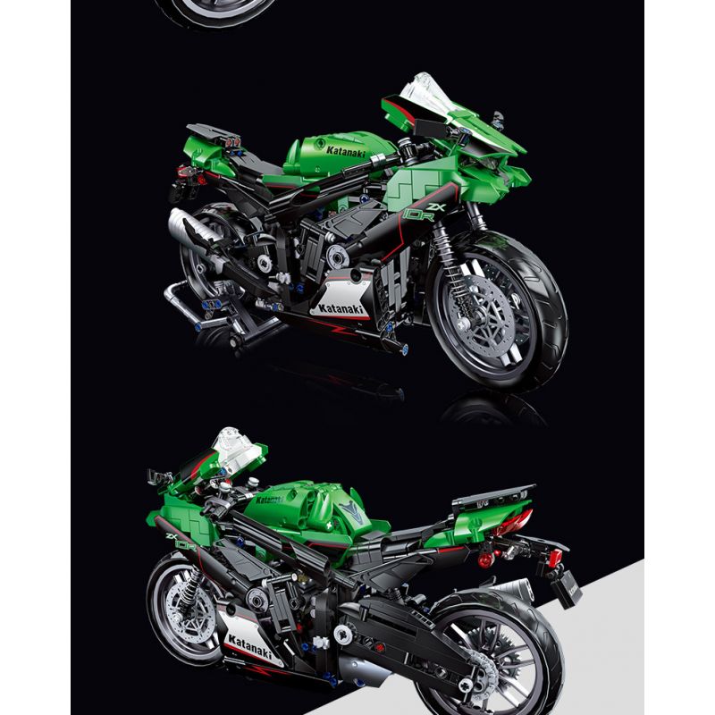 JIESTAR 91023 non  KAWASAKI NINJA ZX-10R tỷ lệ 1:14 bộ đồ chơi xếp lắp ráp ghép mô hình  Kỹ Thuật Công Nghệ Cao Mô Hình Phương Tiện 867 khối