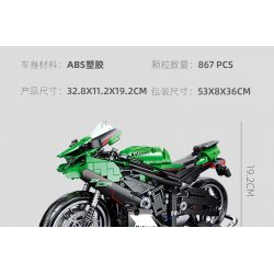 JIESTAR 91023 non  KAWASAKI NINJA ZX-10R tỷ lệ 1:14 bộ đồ chơi xếp lắp ráp ghép mô hình  Kỹ Thuật Công Nghệ Cao Mô Hình Phương Tiện 867 khối