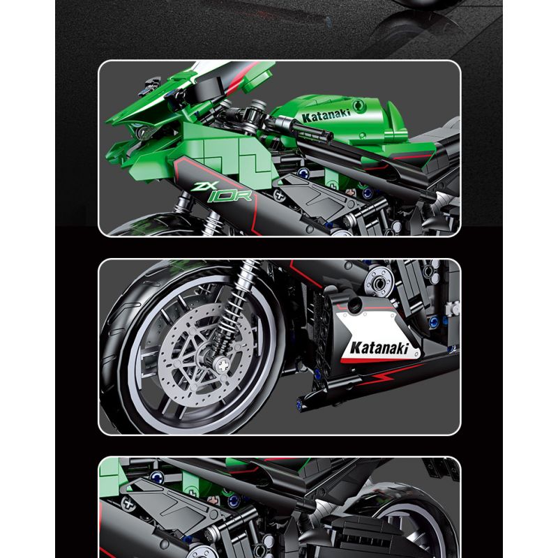 JIESTAR 91023 non KAWASAKI NINJA ZX-10R tỷ lệ 1:14 bộ đồ