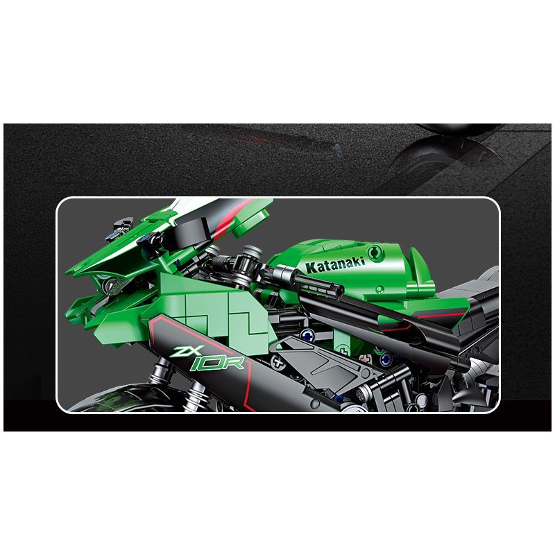 JIESTAR 91023 non  KAWASAKI NINJA ZX-10R tỷ lệ 1:14 bộ đồ chơi xếp lắp ráp ghép mô hình  Kỹ Thuật Công Nghệ Cao Mô Hình Phương Tiện 867 khối