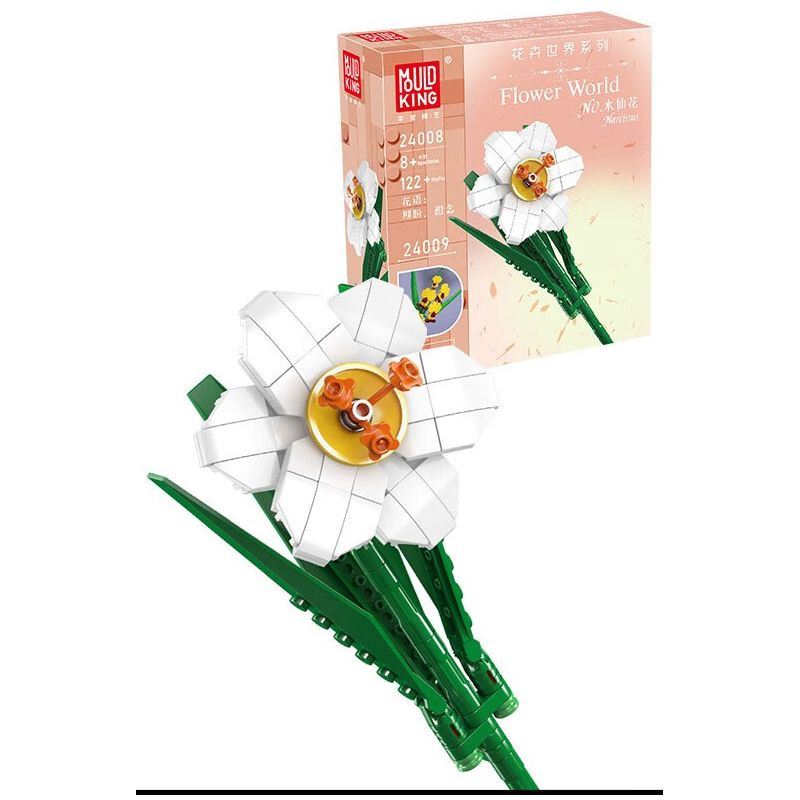 MouldKing 24008 Mould King 24008 non Lego HOA THUỶ TIÊN VÀNG bộ đồ chơi xếp lắp ráp ghép mô hình Flowers FLOWER WORLD NARCISSUS 122 khối