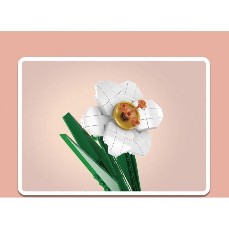 MouldKing 24008 Mould King 24008 non  HOA THUỶ TIÊN VÀNG bộ đồ chơi xếp lắp ráp ghép mô hình Flowers FLOWER WORLD NARCISSUS 122 khối