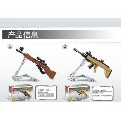 MINGDI K220 non  8 LOẠI SÚNG BẮN TỈA bộ đồ chơi xếp lắp ráp ghép mô hình Military Army Quân Sự Bộ Đội 451 khối