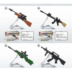 MINGDI K220 non  8 LOẠI SÚNG BẮN TỈA bộ đồ chơi xếp lắp ráp ghép mô hình Military Army Quân Sự Bộ Đội 451 khối