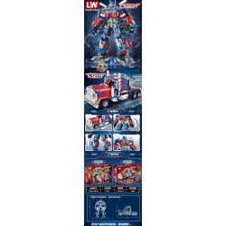 LW 7043 non  ROBOT PHÁ HỦY OPTIMUS PRIME bộ đồ chơi xếp lắp ráp ghép mô hình Transformers DEFORMATION ROBOT Robot Đại Chiến Người Máy Biến Hình 553 khối