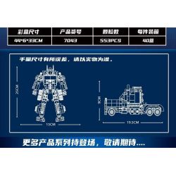 LW 7043 non  ROBOT PHÁ HỦY OPTIMUS PRIME bộ đồ chơi xếp lắp ráp ghép mô hình Transformers DEFORMATION ROBOT Robot Đại Chiến Người Máy Biến Hình 553 khối