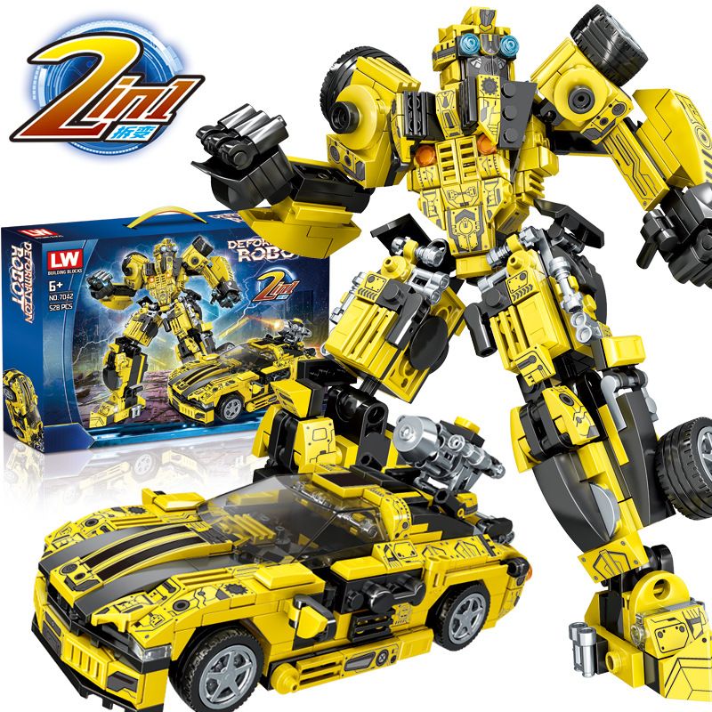 LW 7042 non Lego ROBOT PHÁ HỦY BUMBLEBEE bộ đồ chơi xếp lắp ráp ghép mô hình Transformers DEFORMATION ROBOT Robot Đại Chiến Người Máy Biến Hình 528 khối