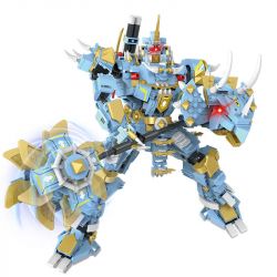 DOUBLE HEIGHT 50502 non  DÒNG KHỦNG LONG MECHA CÓ VŨ TRANG TYRANNOSAURUS BỌC THÉP bộ đồ chơi xếp lắp ráp ghép mô hình 778 khối