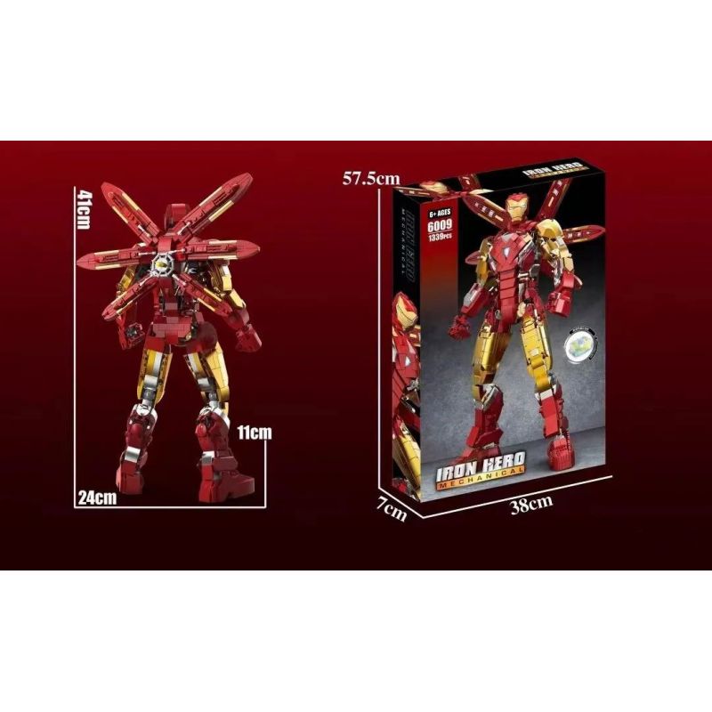 6201 拓乐 6009 non  NGƯỜI SẮT MK85 bộ đồ chơi xếp lắp ráp ghép mô hình Marvel Super Heroes IRON HERO Siêu Anh Hùng Marvel 1339 khối