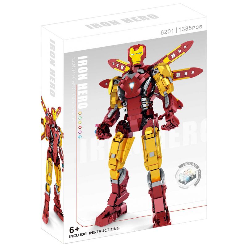 6201 拓乐 6009 non  NGƯỜI SẮT MK85 bộ đồ chơi xếp lắp ráp ghép mô hình Marvel Super Heroes IRON HERO Siêu Anh Hùng Marvel 1339 khối