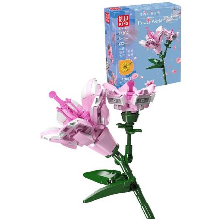 MouldKing 24002 Mould King 24002 non  HOA CHIM ÁC LÀ bộ đồ chơi xếp lắp ráp ghép mô hình Flowers FLOWER WORLD RHODODENDRON 132 khối