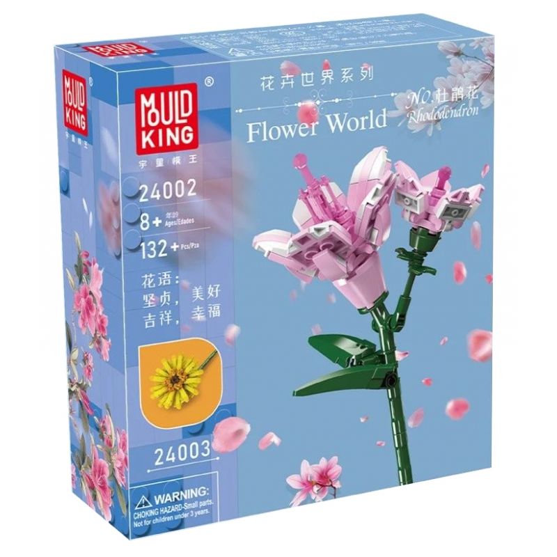MouldKing 24002 Mould King 24002 non  HOA CHIM ÁC LÀ bộ đồ chơi xếp lắp ráp ghép mô hình Flowers FLOWER WORLD RHODODENDRON 132 khối