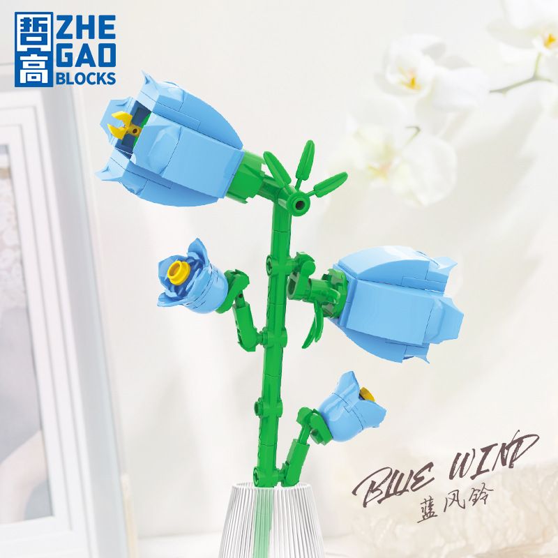 ZHEGAO DS1009 1009 non Lego HOA CHUÔNG XANH bộ đồ chơi xếp lắp ráp ghép mô hình 89 khối