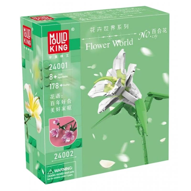 MouldKing 24001 Mould King 24001 non  HOA LOA KÈN bộ đồ chơi xếp lắp ráp ghép mô hình Flowers FLOWER WORLD LILY 178 khối