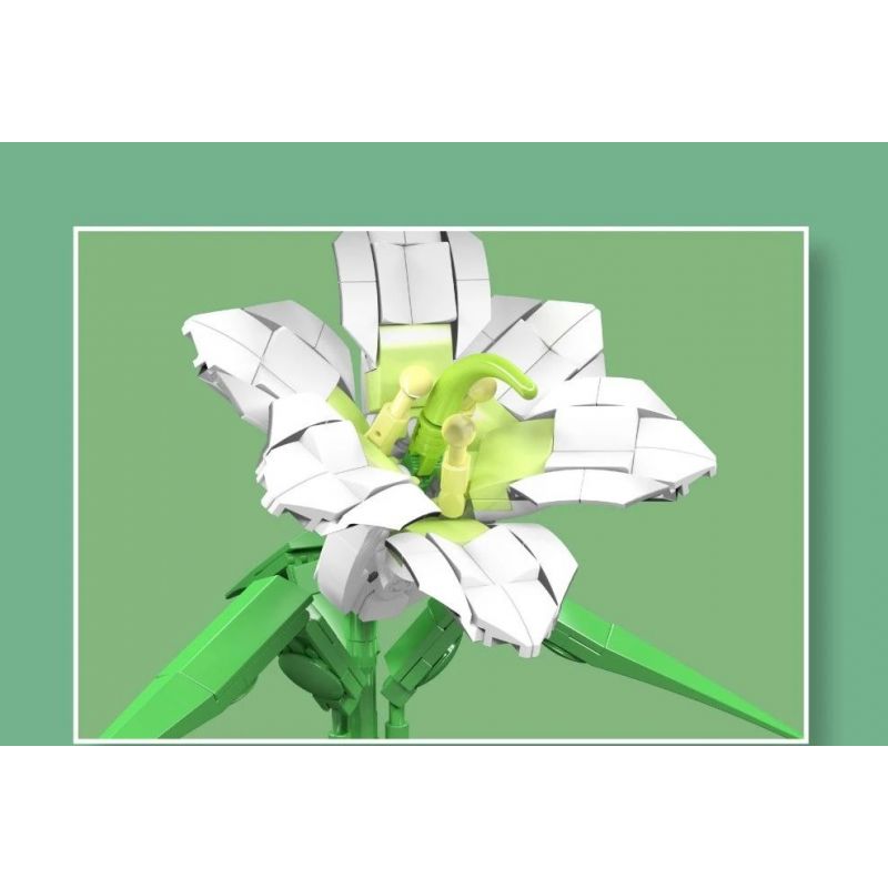 MouldKing 24001 Mould King 24001 non  HOA LOA KÈN bộ đồ chơi xếp lắp ráp ghép mô hình Flowers FLOWER WORLD LILY 178 khối