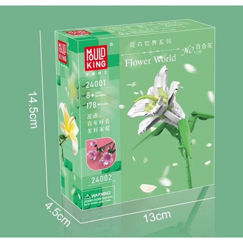 MouldKing 24001 Mould King 24001 non  HOA LOA KÈN bộ đồ chơi xếp lắp ráp ghép mô hình Flowers FLOWER WORLD LILY 178 khối