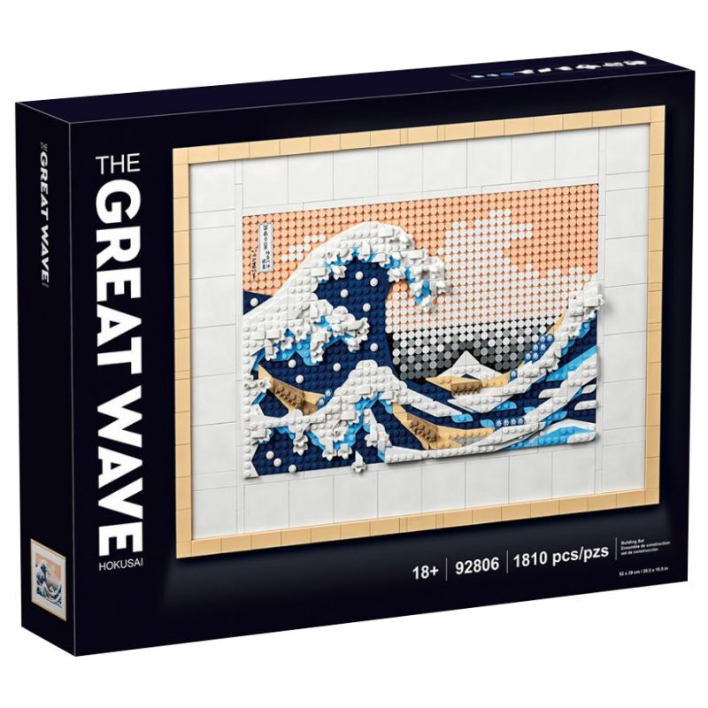 NOT Lego HOKUSAI - THE GREAT WAVE 31208 92806 xếp lắp ráp ghép mô hình HOKUSAI - LÀN SÓNG VĨ ĐẠI LỚN NGOÀI KHƠI KANAGAWA Art 1810 khối