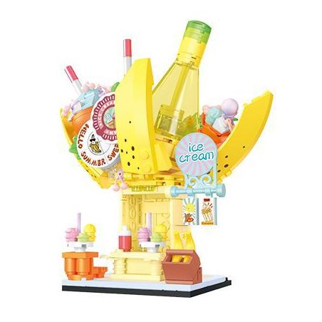 SEMBO 601622 non  NHÀ CHUỐI SÁP MỀM bộ đồ chơi xếp lắp ráp ghép mô hình Creator Sáng Tạo 296 khối