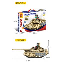 SEMBO 207004 non  XE TĂNG T90S bộ đồ chơi xếp lắp ráp ghép mô hình Military Army SURVIVAL WARFARE T90S TANK Quân Sự Bộ Đội 710 khối