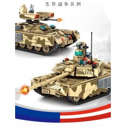 SEMBO 207004 non  XE TĂNG T90S bộ đồ chơi xếp lắp ráp ghép mô hình Military Army SURVIVAL WARFARE T90S TANK Quân Sự Bộ Đội 710 khối
