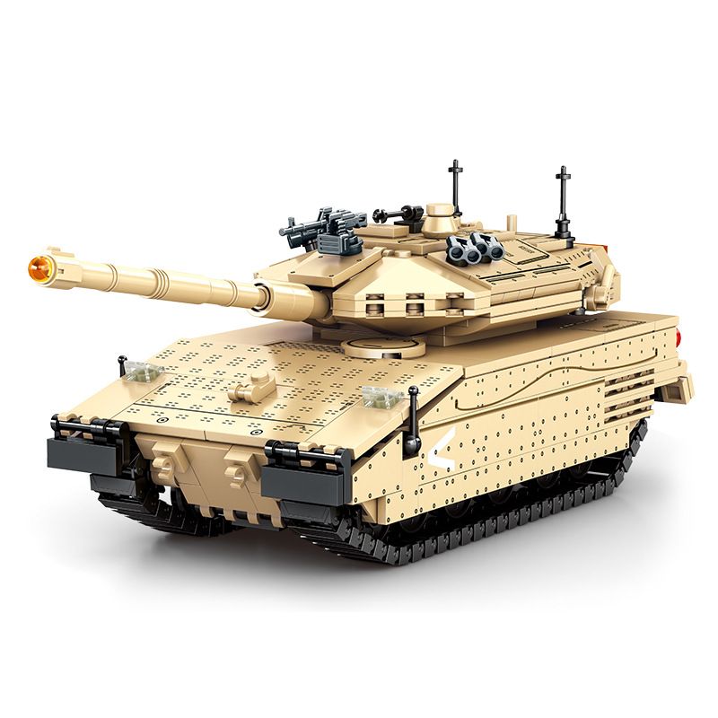 SEMBO 207005 non Lego XE TĂNG CHIẾN ĐẤU CHỦ LỰC MERKAVA 4 bộ đồ chơi xếp lắp ráp ghép mô hình Military Army SURVIVAL WARFARE MERKAVA MAIN BATTLE TANK Quân Sự Bộ Đội 659 khối