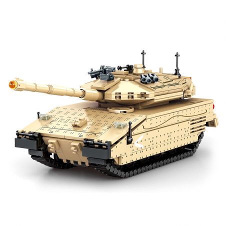 SEMBO 207005 non  XE TĂNG CHIẾN ĐẤU CHỦ LỰC MERKAVA 4 bộ đồ chơi xếp lắp ráp ghép mô hình Military Army SURVIVAL WARFARE MERKAVA MAIN BATTLE TANK Quân Sự Bộ Đội 659 khối