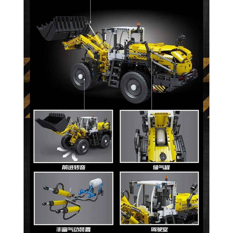 MouldKing 17026 Mould King 17026 non  MÁY XÚC LẬT THỦY TĨNH LIEBHERR L550 KHÍ NÉN bộ đồ chơi xếp lắp ráp ghép mô hình  PNEUMATIC LOADER L550 Kỹ Thuật Công Nghệ Cao Mô Hình Phương Tiện 1803 khối