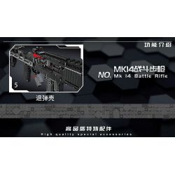 MouldKing 14026 Mould King 14026 non  SÚNG TRƯỜNG CHIẾN ĐẤU MK14 bộ đồ chơi xếp lắp ráp ghép mô hình  MK14 BATTLE RIFLE Kỹ Thuật Công Nghệ Cao Mô Hình Phương Tiện 1606 khối