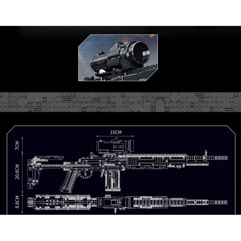 MouldKing 14026 Mould King 14026 non  SÚNG TRƯỜNG CHIẾN ĐẤU MK14 bộ đồ chơi xếp lắp ráp ghép mô hình  MK14 BATTLE RIFLE Kỹ Thuật Công Nghệ Cao Mô Hình Phương Tiện 1606 khối