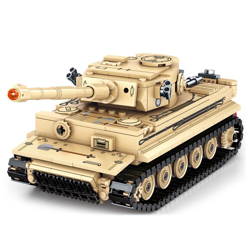 SEMBO 207006 non Lego XE TĂNG HẠNG NẶNG HỔ bộ đồ chơi xếp lắp ráp ghép mô hình Military Army SURVIVAL WARFARE PANZERKAMPFWAGEN AUSF.E TIGER Quân Sự Bộ Đội 597 khối