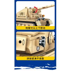 SEMBO 207006 non  XE TĂNG HẠNG NẶNG HỔ bộ đồ chơi xếp lắp ráp ghép mô hình Military Army SURVIVAL WARFARE PANZERKAMPFWAGEN AUSF.E TIGER Quân Sự Bộ Đội 597 khối