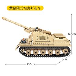 SEMBO 207006 non  XE TĂNG HẠNG NẶNG HỔ bộ đồ chơi xếp lắp ráp ghép mô hình Military Army SURVIVAL WARFARE PANZERKAMPFWAGEN AUSF.E TIGER Quân Sự Bộ Đội 597 khối