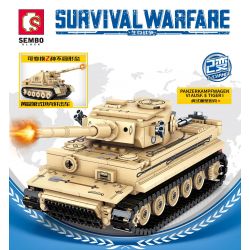 SEMBO 207006 non  XE TĂNG HẠNG NẶNG HỔ bộ đồ chơi xếp lắp ráp ghép mô hình Military Army SURVIVAL WARFARE PANZERKAMPFWAGEN AUSF.E TIGER Quân Sự Bộ Đội 597 khối
