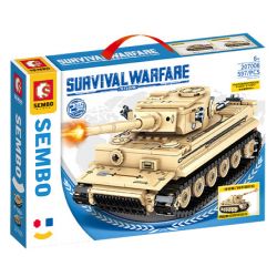 SEMBO 207006 non  XE TĂNG HẠNG NẶNG HỔ bộ đồ chơi xếp lắp ráp ghép mô hình Military Army SURVIVAL WARFARE PANZERKAMPFWAGEN AUSF.E TIGER Quân Sự Bộ Đội 597 khối