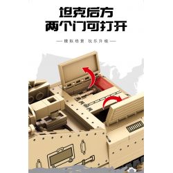 SEMBO 207006 non  XE TĂNG HẠNG NẶNG HỔ bộ đồ chơi xếp lắp ráp ghép mô hình Military Army SURVIVAL WARFARE PANZERKAMPFWAGEN AUSF.E TIGER Quân Sự Bộ Đội 597 khối