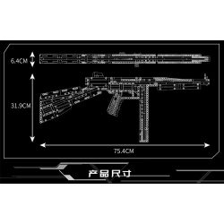 MouldKing 14022 Mould King 14022 non  SÚNG TIỂU LIÊN THOMPSON bộ đồ chơi xếp lắp ráp ghép mô hình  TOMPSON SUBMACHINEGUN Kỹ Thuật Công Nghệ Cao Mô Hình Phương Tiện 1208 khối