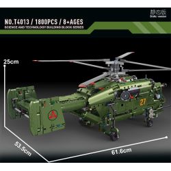 TA GAOLE T4013 4013 non  THẺ 27 - MÁY BAY TRỰC THĂNG bộ đồ chơi xếp lắp ráp ghép mô hình  KA-27 HELICOPTER Kỹ Thuật Công Nghệ Cao Mô Hình Phương Tiện 1800 khối
