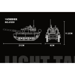 JIESTAR 61059 non  XE TĂNG HẠNG NHẸ KIỂU 15 bộ đồ chơi xếp lắp ráp ghép mô hình Military Army TYPE 15 LIGHT TANK Quân Sự Bộ Đội 358 khối