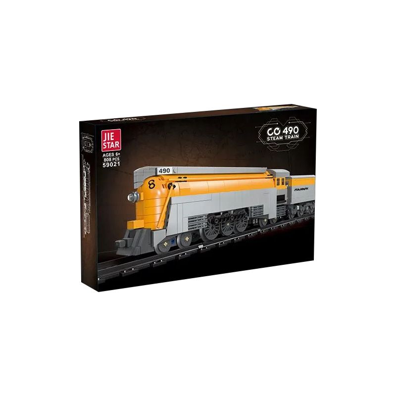 JIESTAR 59021 non  CHESAPEAKE VÀ OHIO RAILROAD ĐẦU MÁY HƠI NƯỚC HUDSON SỐ 490 bộ đồ chơi xếp lắp ráp ghép mô hình Creator Expert CO 490 STEAM TRAIN Chuyên Gia Sáng Tạo 808 khối
