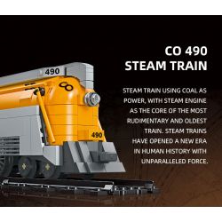 JIESTAR 59021 non  CHESAPEAKE VÀ OHIO RAILROAD ĐẦU MÁY HƠI NƯỚC HUDSON SỐ 490 bộ đồ chơi xếp lắp ráp ghép mô hình Creator Expert CO 490 STEAM TRAIN Chuyên Gia Sáng Tạo 808 khối