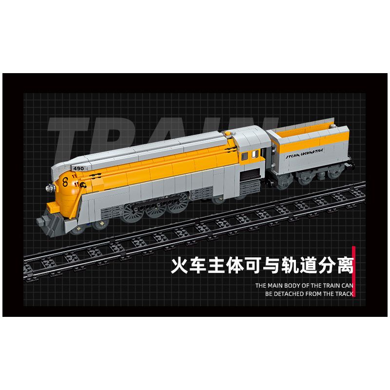 JIESTAR 59021 non  CHESAPEAKE VÀ OHIO RAILROAD ĐẦU MÁY HƠI NƯỚC HUDSON SỐ 490 bộ đồ chơi xếp lắp ráp ghép mô hình Creator Expert CO 490 STEAM TRAIN Chuyên Gia Sáng Tạo 808 khối