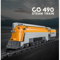 JIESTAR 59021 non  CHESAPEAKE VÀ OHIO RAILROAD ĐẦU MÁY HƠI NƯỚC HUDSON SỐ 490 bộ đồ chơi xếp lắp ráp ghép mô hình Creator Expert CO 490 STEAM TRAIN Chuyên Gia Sáng Tạo 808 khối